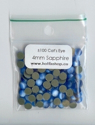 Cat`s eye cabouchon 4mm - Sapphire
