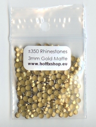 Gold Matte Rhinestuds 3mm - 8 facetten