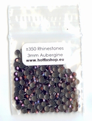 Aubergine Rhinestuds 3mm - 8 facetten