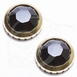 Gold-Rimmed Jet Swarovski® SS34 - (7.1 to 7.3mm)