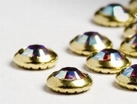 Gold-Rimmed Crystal AB Rhinestones SS16 (3.8 - 4.0mm)