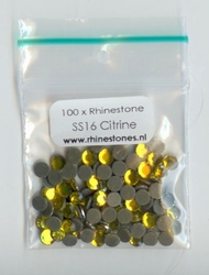 Citrine Rhinestones SS16 (3.8 - 4.0mm)