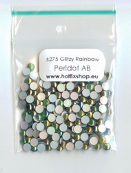 Glitzy Rainbow Cabouchon Peridot AB SS10