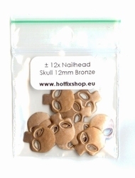 Skulls / doodshoofsjes Parel-Bronze 12x10mm