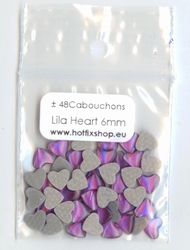 Cabouchon Hartjes 6mm - Lila Hologram