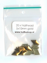Gold diamond nailheads 5x10mm