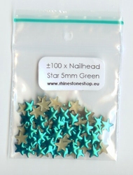 Nailhead Star - Green - 5mm