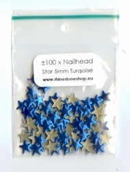 Nailhead Star - Turquoise / Blue - 5mm