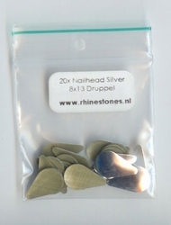 Silver Nailhead Druppel 8x13mm