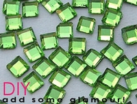 Peridot Rhinestones Square 4x4mm