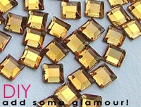 Topaz Rhinestones Square 4x4mm