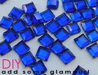 Cobalt Rhinestones Square 4x4mm