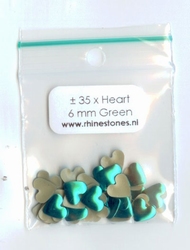 Green nailhead heart 6x7mm