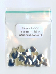 Light Blue nailhead heart 6x7mm