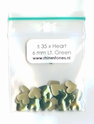 Light Green nailhead heart 6x7mm