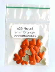 Orange nailhead heart 6x7mm