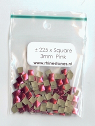 Pink Nailheads Square 3x3mm