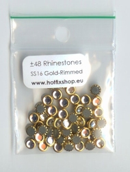 Gold-Rimmed Crystal Rhinestones SS16 (3.8 - 4.0mm)