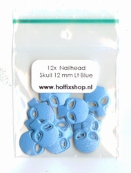 Skulls / doodshoofsjes Parel-Licht Blauw 12x10mm