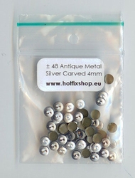 Stoere Metale studs - Rond Carved - 4mm - Silver