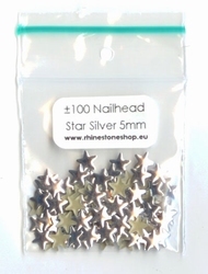 Nailhead Star - Glossy Silver AB - 5mm