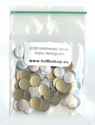 Shiny Hologram Nailheads Round - 6mm