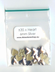 Silver nailhead heart 6x7mm