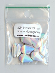 Shiny Hologram Silver Nailhead Druppel 8x13mm