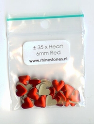 Red nailhead heart 6x7mm