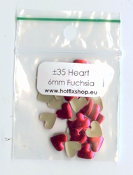 Fuchsia nailhead heart 6x7mm