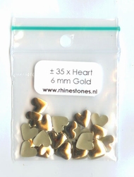 Gold nailhead heart 6x7mm