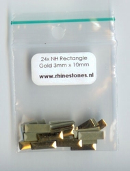 Gold rechthoek 3mm x 10mm