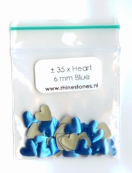 Blue nailhead heart 6x7mm