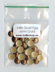 Quail Mulit colour nailhead Gold - 6mm