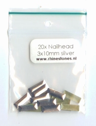 Silver rechthoek 3x10 mm