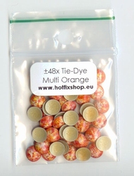 Tie-Dye Multi colour nailhead Orange - 6mm