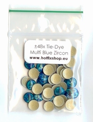 Tie-Dye Multi colour nailhead Blue Zircon - 6mm