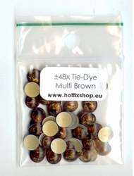 Tie-Dye Multi colour nailhead Brown - 6mm