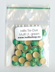 Tie-Dye Multi colour nailhead Lt. Green - 6mm