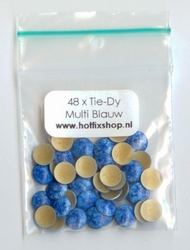 Tie-Dye Multi colour nailhead Blauw - 6mm