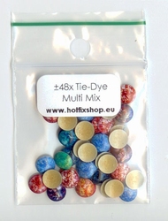Tie-Dye Multi colour nailhead MIX - 6mm