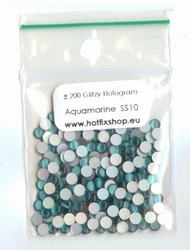 Glitzy Hologram Aquamarine SS10