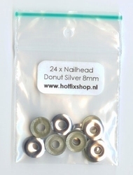 Silver nailhead donut 8mm (hierin past een SS10 steentje)