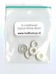 White Pearl nailhead donut 8mm