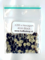 Black Hexagon 4mm