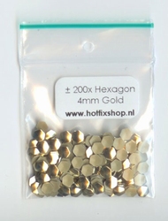Gold Hexagon 4mm