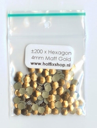Matte Gold Hexagon 4mm