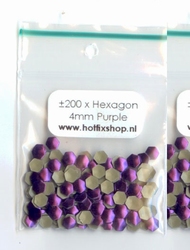 Purple Hexagon 4mm