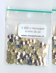 Silver Hexagon 4mm