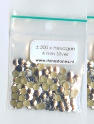 Silver Hexagon 4mm